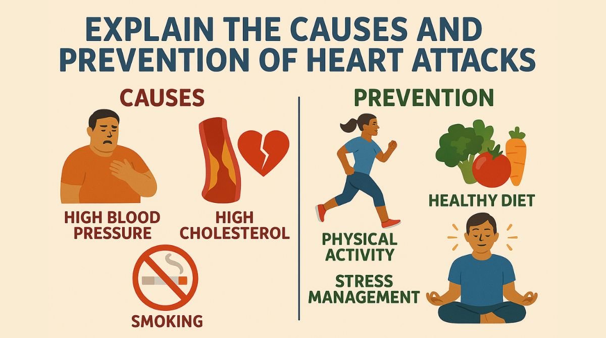 EXPLAIN THE CAUSES AND PREVENTION OF HEART ATTACKS